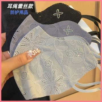 臺灣出貨✨【可開發票】夏季新款蕾絲防曬口罩3D平魚骨立體女高顏值戶外防紫外線冰絲面罩