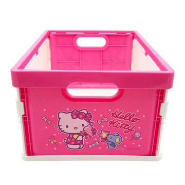 Sanrio 三麗鷗 Hello Kitty PP摺疊收納籃  30 x 21 x 14cm  粉色  1個