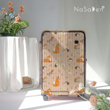 【NaSaDen 納莎登】25吋 萊茵系列前開行李箱 英格藍貓聯名款 英格藍貓裸粉-廠商直送