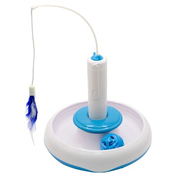 INVINCIBLE 英司博 3合1電動飛旋逗貓玩具  JPA-3305  1個  白色 + 藍色