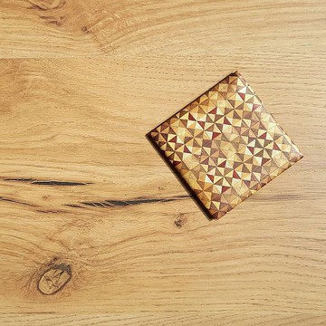三角淺色寄木細工/橡木  雙面杯墊
