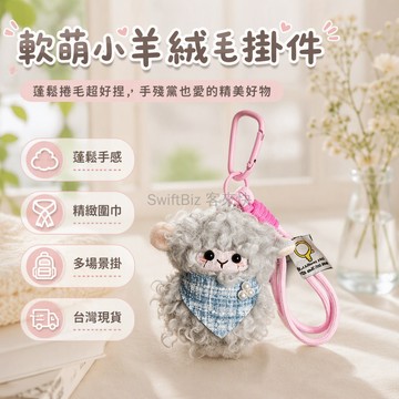 台灣出貨✨ 可愛小羊毛絨公仔 鑰匙扣包包掛件 情侶閨蜜禮物 粉色提繩設計 書包吊飾 軟萌玩偶 創意精品