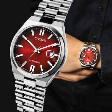 CITIZEN 星辰 Mechanical 青春撞色 不鏽鋼紳士機械錶-紅 NJ0150-56W
