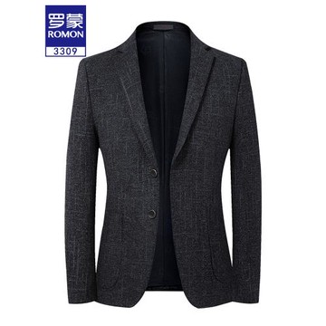羅蒙西裝外套男上衣單件韓版修身休閑小西服秋季商務男裝針織單西