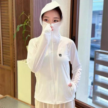 台灣出貨+免運 一代兔子冰絲防曬衣 女款夏季防紫外線騎行長袖外套 純色大帽檐防曬服 運動外套 冰絲涼感遮陽服 修身顯瘦