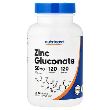 Nutricost, 葡糖酸鋅，50 毫克，120 粒膠囊