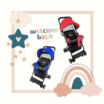 輕鬆帶孩子去探索世界👶【Kooma】輕巧型推車-魅力紅/保時捷藍+【JOY】兒童吸管便攜組新手爸媽必備💞祝福寶寶平安健康💯小巧便攜 嬰兒推車🚼15公斤I【Shopping99】