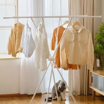 懶角落晾衣架折疊晾曬架子陽臺家用簡易掛衣服落地臥室小型曬被桿