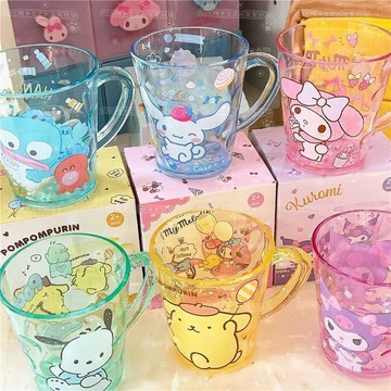 【臺灣-出貨】三麗鷗-庫洛米美樂蒂醜魚玉桂狗水晶漱口杯喝水果汁牛奶杯