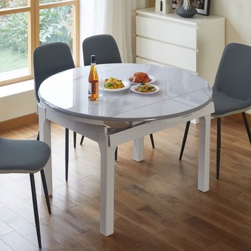 MUNA家居   607功能玻璃餐桌餐桌/不含椅  120X120X75cm