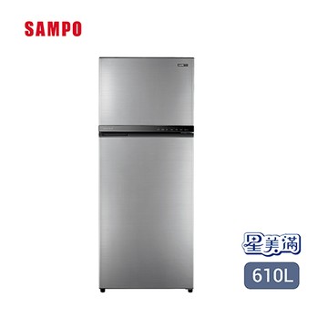 聲寶SAMPO 610L星美滿1級變頻2門冰箱/SR-F61D(S2)/台+雙耳鍋