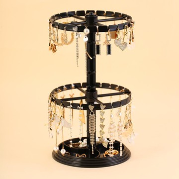 旋轉首飾架耳環耳釘展示架家用多層夜市擺攤飾品展示架頭繩收納架 z7313