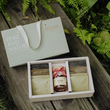 小銅鍋法式頂級果醬(120克)ｘ山說自然農法茶包(8包)