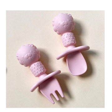 元氣寶寶軟質矽膠訓練叉匙組附收納盒(4718635517607粉色) 137元