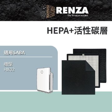 適用 SABA HX02 空氣清淨機  HEPA +活性碳 +前置活性碳濾網 濾芯