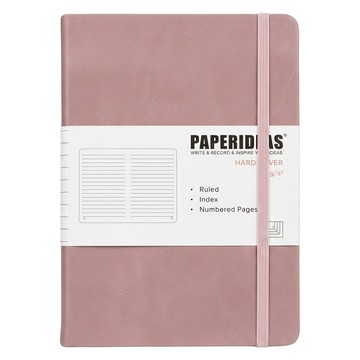 PAPERIDEAS 硬皮 橫線 A5 188頁  冰莓粉  1本