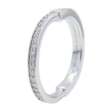 Tiffany & Co 蒂芬妮 18白K金 Lock 戒指 【二手名牌BRAND OFF】