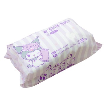 三麗鷗乾溼洗臉巾 100張  電話酷洛米  6包