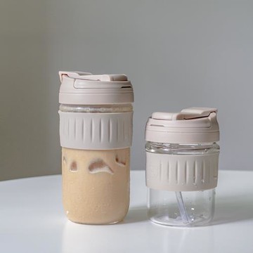 高硼硅玻璃吸管水杯女便攜隨手杯學生戶外大容量泡茶杯ins咖啡杯