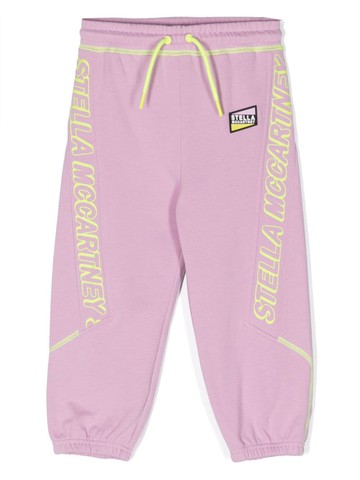 Stella McCartney Kids - logo-print cotton track pants - kids - Cotton - 12 - Pink