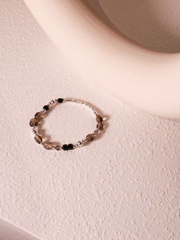 痕跡。茶晶 黑髮晶 S925純銀 手鍊