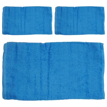 NINO1881 台灣製純棉緞檔毛巾 225g 棉紗 33 x 74cm 3入  藍色  1組
