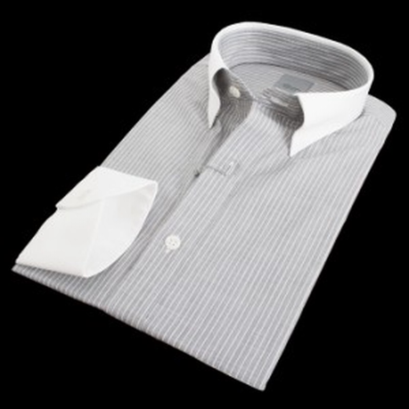 メンズティノラス ワイシャツ クレリックシャツ 長袖 ストライプ Men S Tenoras 白 灰 Td5013 メンズ 紳士 通販 Lineポイント最大1 0 Get Lineショッピング