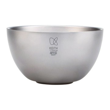Keith Titanium 鎧斯 雙層鈦碗 Ti5355 850ml 純鈦 表面砂光  鈦色  1個