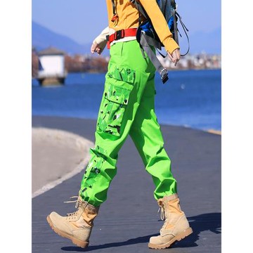 雪丘島戶外休閑款迷彩拼色褲防風防水全壓膠束腳耐磨沖鋒長褲女士