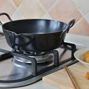 日本高桑金屬 日製雙耳鍛鐵炸鍋-24cm