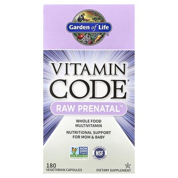 Garden of Life, Vitamin Code®，未加工產前營養™，180 粒素食膠囊