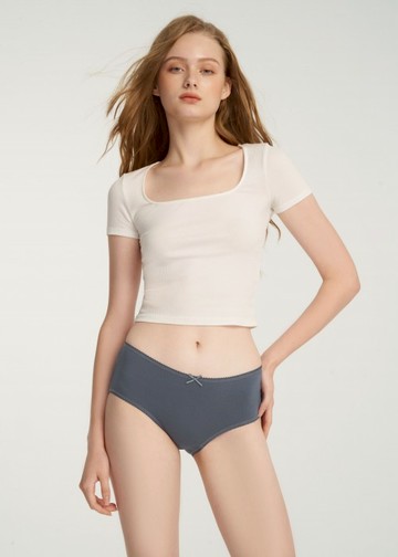 抗菌系列．花邊高腰三角內褲(獵戶藍)