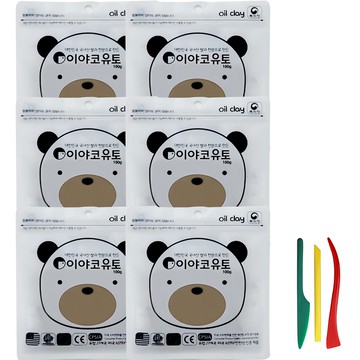 夜子 軟油土 100g x 6入 + 刮刀3件組  1組  多色