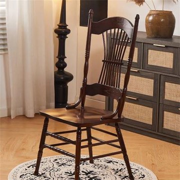 【新川】復古美學實木高背椅