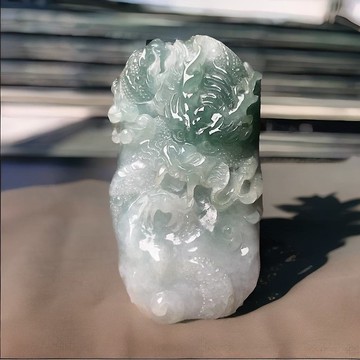 冰種飄花翡翠龍牌 | 天然緬甸玉翡翠A貨 | 送禮