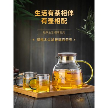 家用耐高溫冷水壺大容量玻璃涼水壺白開水杯客廳裝水茶壺扎壺套裝