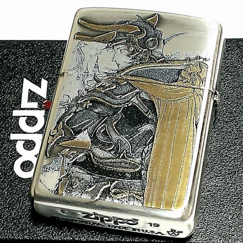 ZIPPO 天野喜孝 アンティーク ゴールド ライター ジッポ 両面
