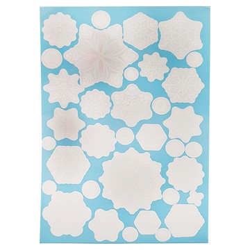 聖誕靜電貼 純雪花  白色  黏貼前20 x 30cm