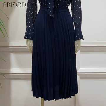 EPISODE - 氣質簡約素色百摺長裙143103