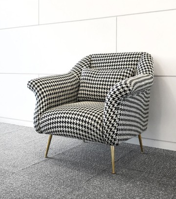 北歐輕奢沙發椅布藝千鳥格沙發椅休閑沙發易加購公司名稱傢名商行統一編號87248466