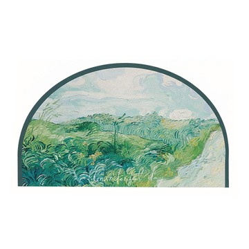 AFAMIC 艾法 油畫系半圓橡膠珪藻土吸水軟地墊  油畫圖案  60 x 40cm