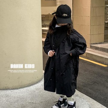 女童沖鋒衣2023春秋新款中大童外套中長款風衣兒童裝春裝上衣洋氣