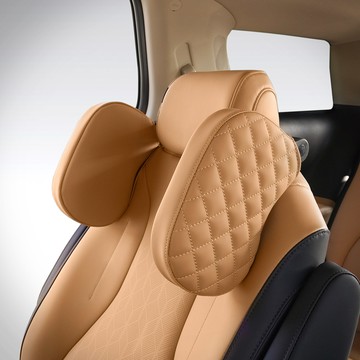 KM Motors Carnival KA4專用 菱格紋頭枕  馬鞍棕色  1個