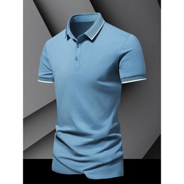 男士短袖保羅冰絲速干2025新款夏季休閑商務寬松帥氣翻領T恤上衣