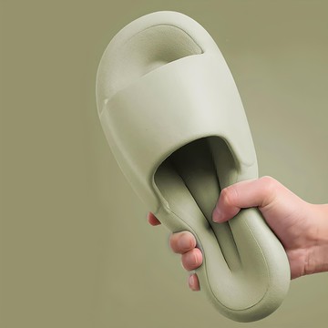 麻糬拖鞋 2雙 抹茶綠 PVC材質  36/37  1組