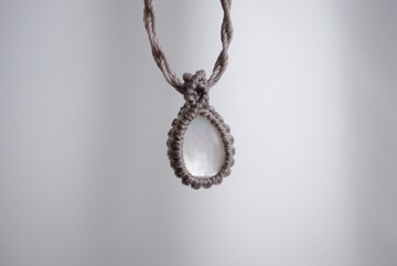 珍珠貝母 蠟線編織頸繩