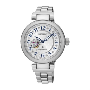 seiko SK037 精工錶 Lukia 4R38-01L0S(SSA829J1) 湛藍甜心鏤空機械腕錶/白面34mm｜樂天領券現折★全館特惠中★指定刷卡回饋10%