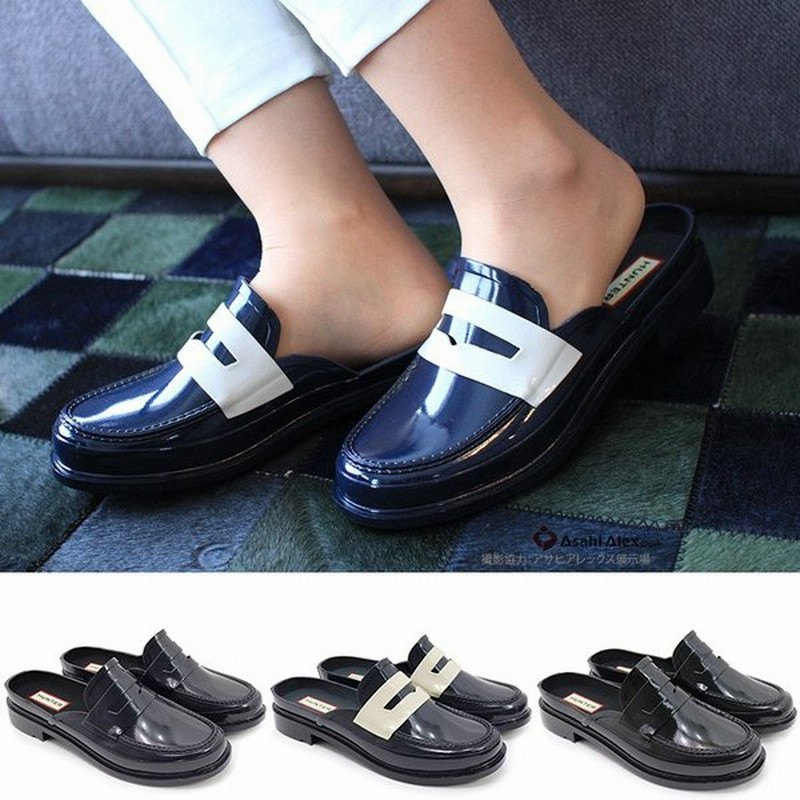 ハンター Hunter バックレス グロス ペニー ローファー レディース Backless Gloss Penny Loafer ラバー ローファー Wff1060rgl 国内正規品 通販 Lineポイント最大0 5 Get Lineショッピング