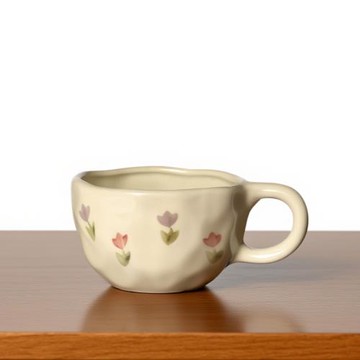 陶瓷杯牛奶杯 咖啡杯 熱飲冷飲 帶手柄 小眾 設計感 辦公室家用