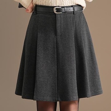 麗質達人 - 18796毛呢百搭裙-二色KF